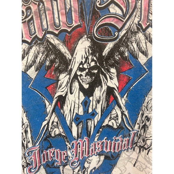 Raw State Jorge Masvidal GraphicT-Shirt Mens Medium White MMA All Over Print Tee - Picture 7 of 9